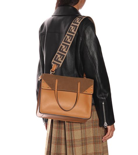 fendi flip bag size|Fendi leather flip shopper.